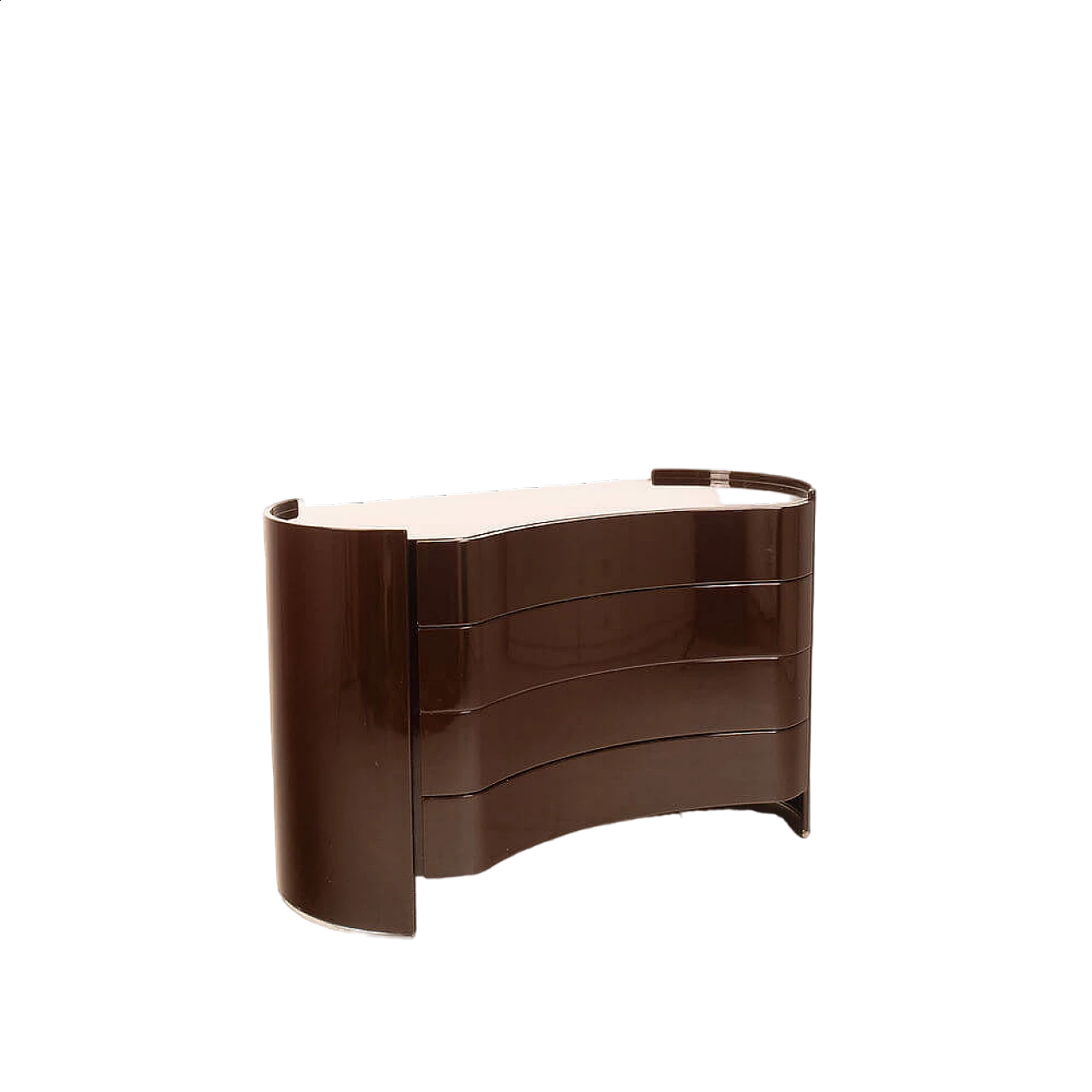 Aiace mirror-lacquered wooden chest of drawers by Benatti, 1966 13