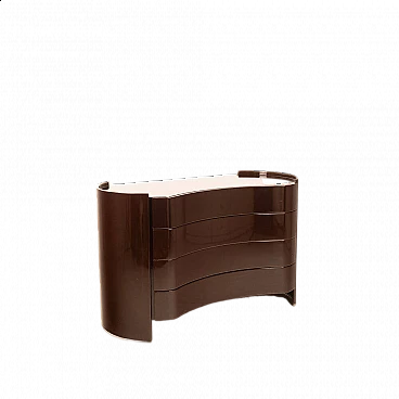 Aiace mirror-lacquered wooden chest of drawers by Benatti, 1966