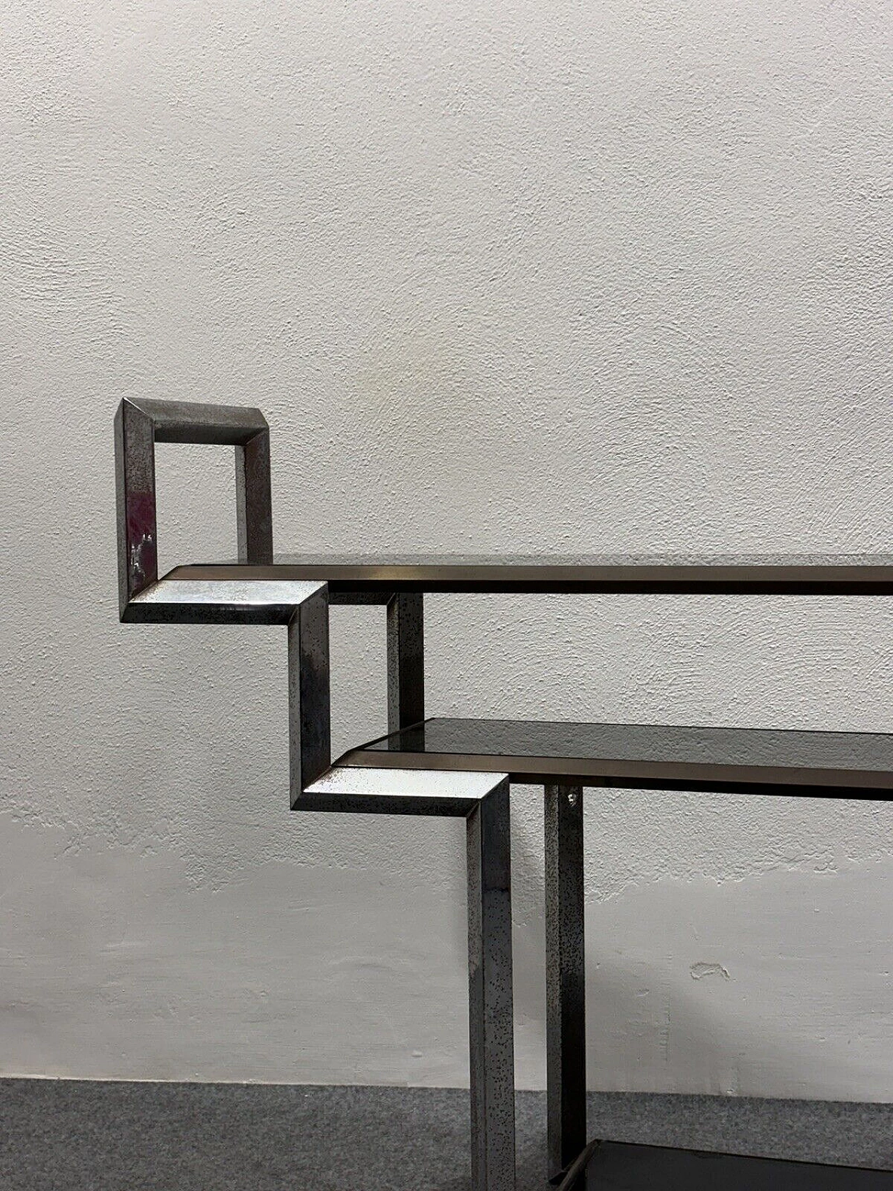 Steel and brass console table by Romeo Rega, 1970s 4