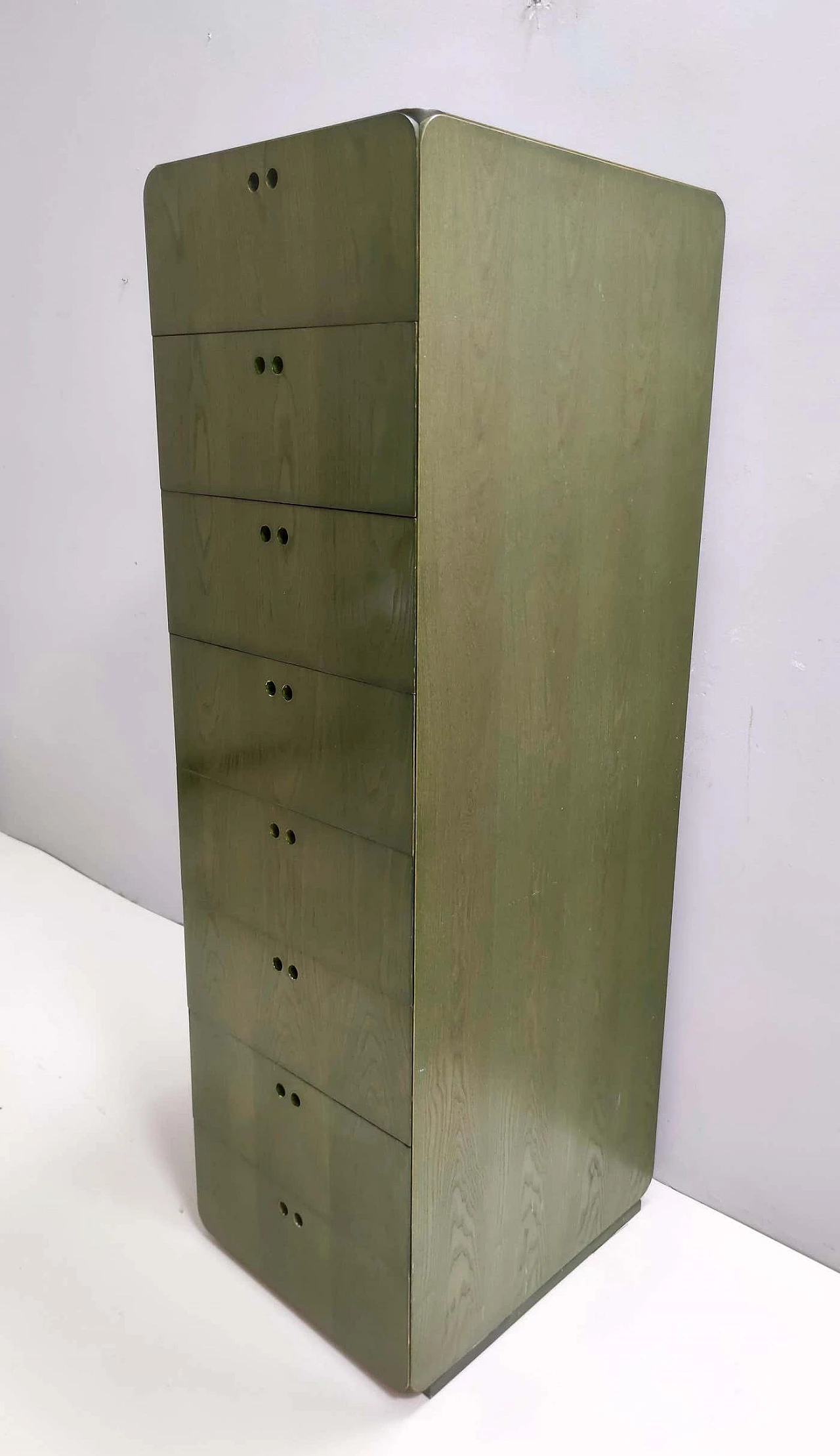 Green birch chest of drawers by Derk Van De Vries for Mais, 1980s 3