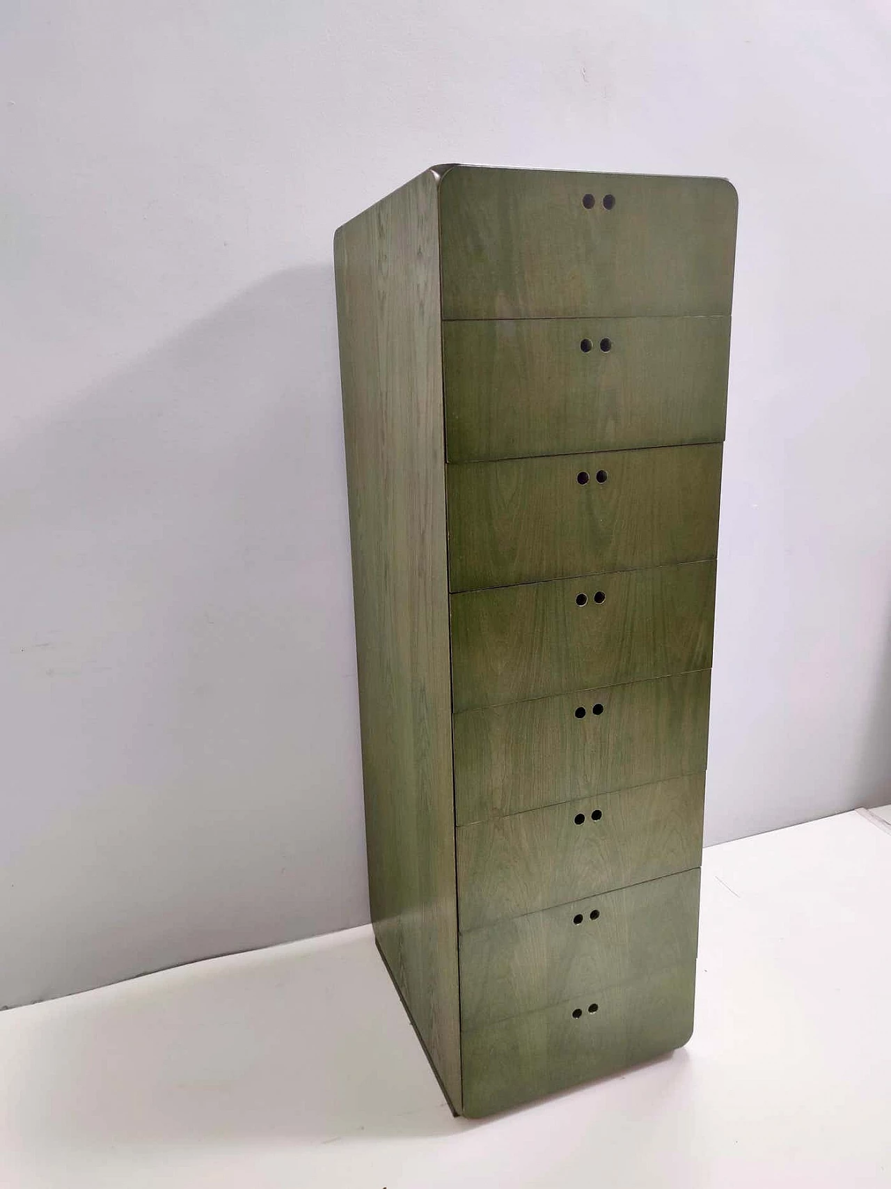 Green birch chest of drawers by Derk Van De Vries for Mais, 1980s 5