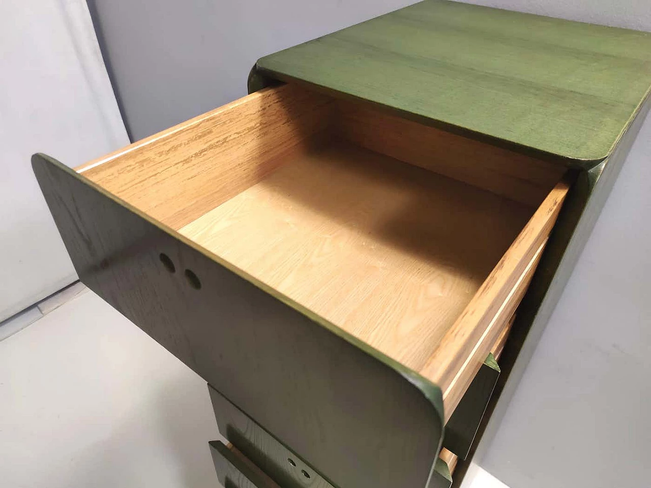 Green birch chest of drawers by Derk Van De Vries for Mais, 1980s 8