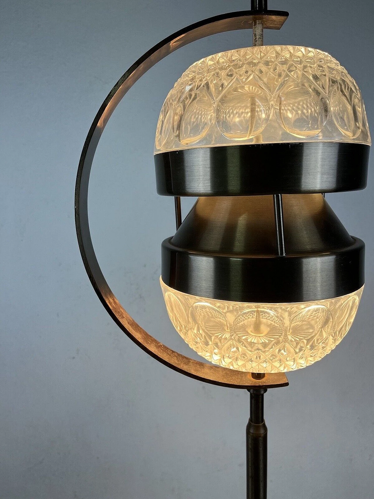 Marble, brass and glass floor lamp, 1950s 5