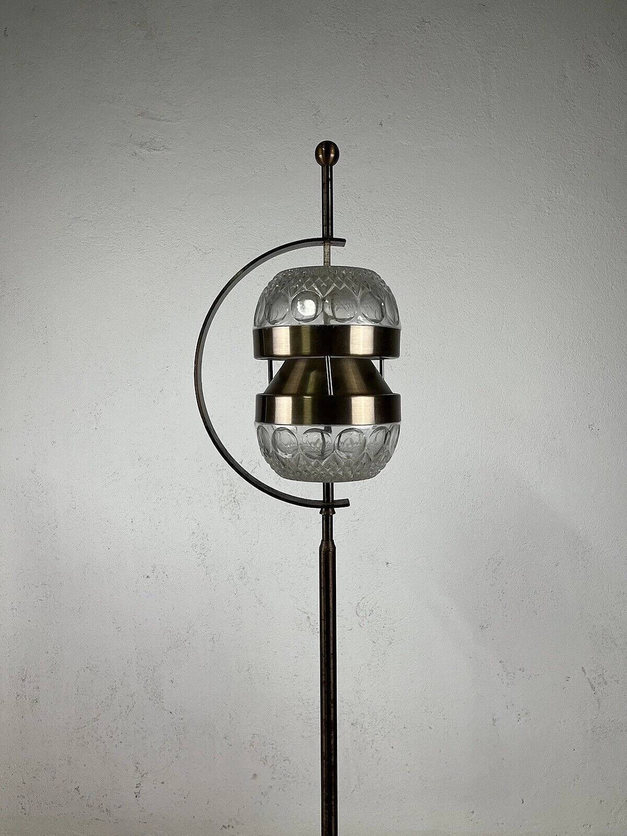 Marble, brass and glass floor lamp, 1950s 12