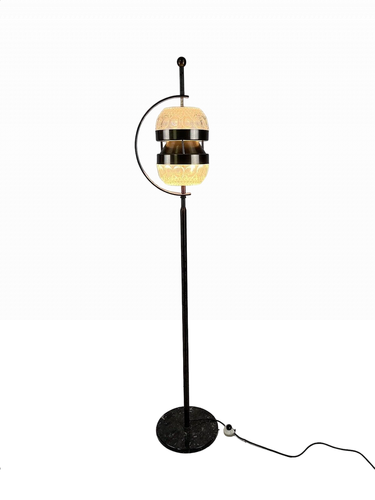 Marble, brass and glass floor lamp, 1950s 14