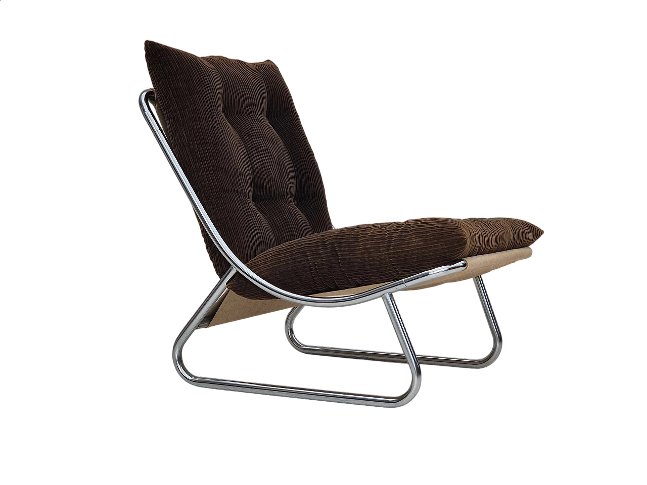 Steel, canvas and velvet Sling armchair by Peter Hoyte, 1970s 16