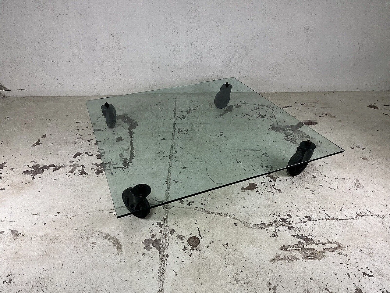 Glass coffee table by Gae Aulenti for Fontana Arte, 1970s 1