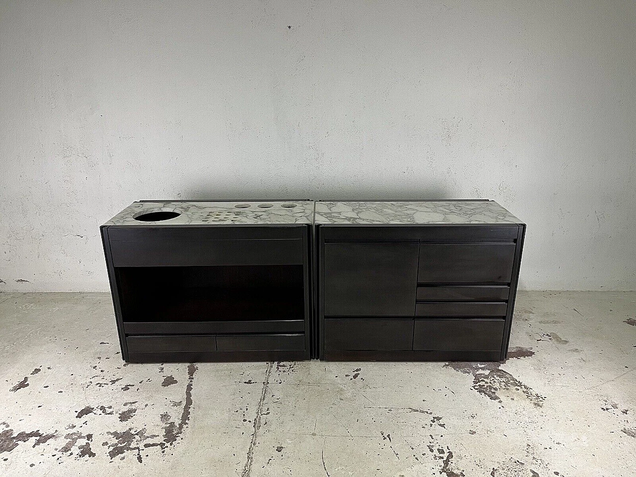 Pair of 4D cabinet by Angelo Mangiarotti for Molteni, 1970s 1
