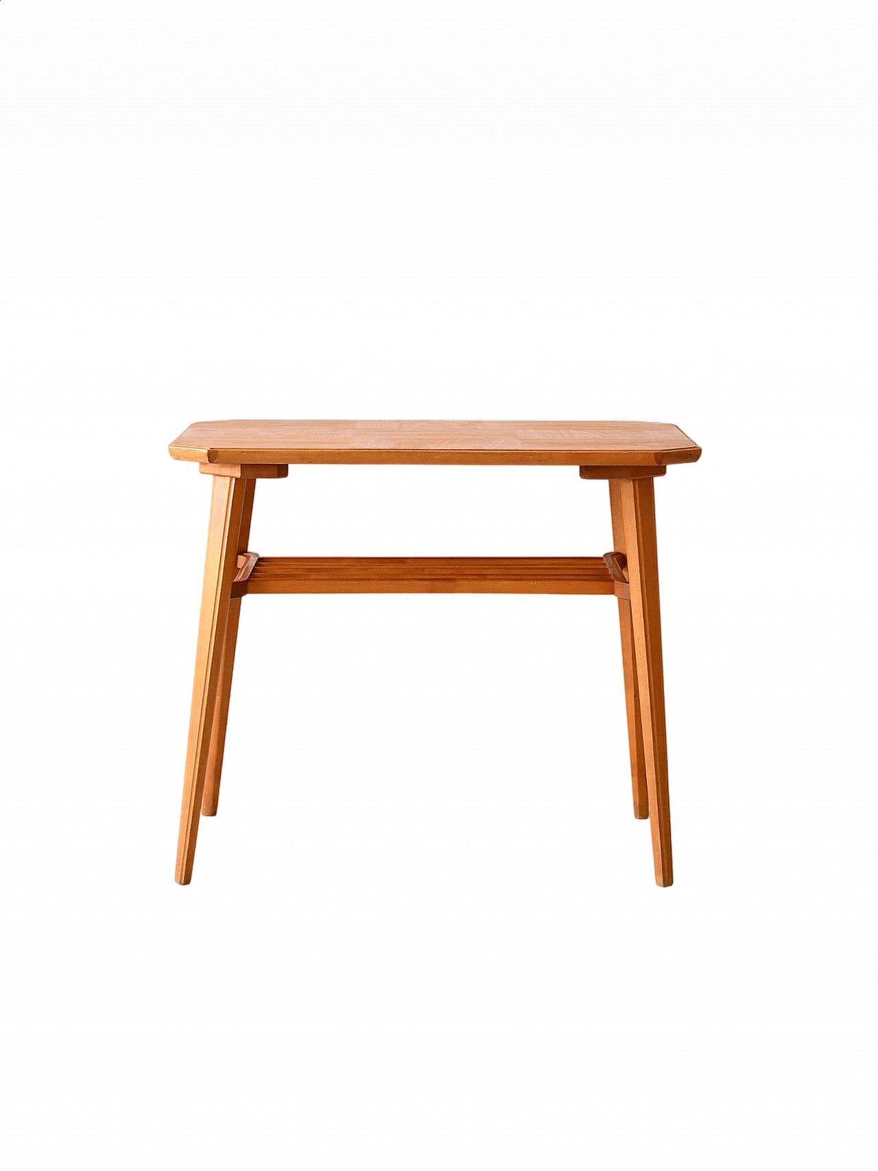 Hexagonal birch coffee table with magazine rack, 1960s 10