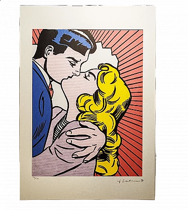Roy Lichtenstein, bacio, litografia, anni '80