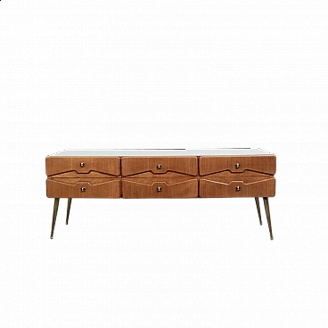 Solid wood sideboard in the style of Ico Parisi, 1950s