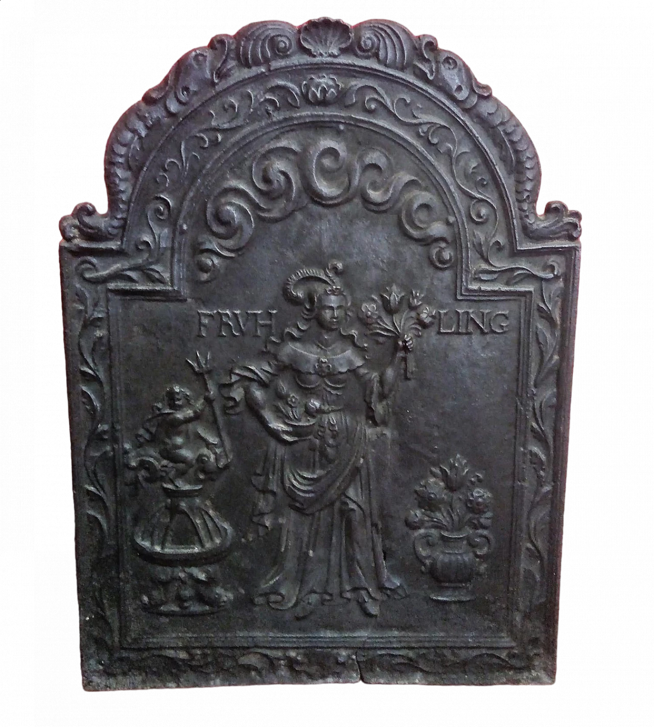 Cast iron fireplace plate in Louis XIII style, early 19th century 11