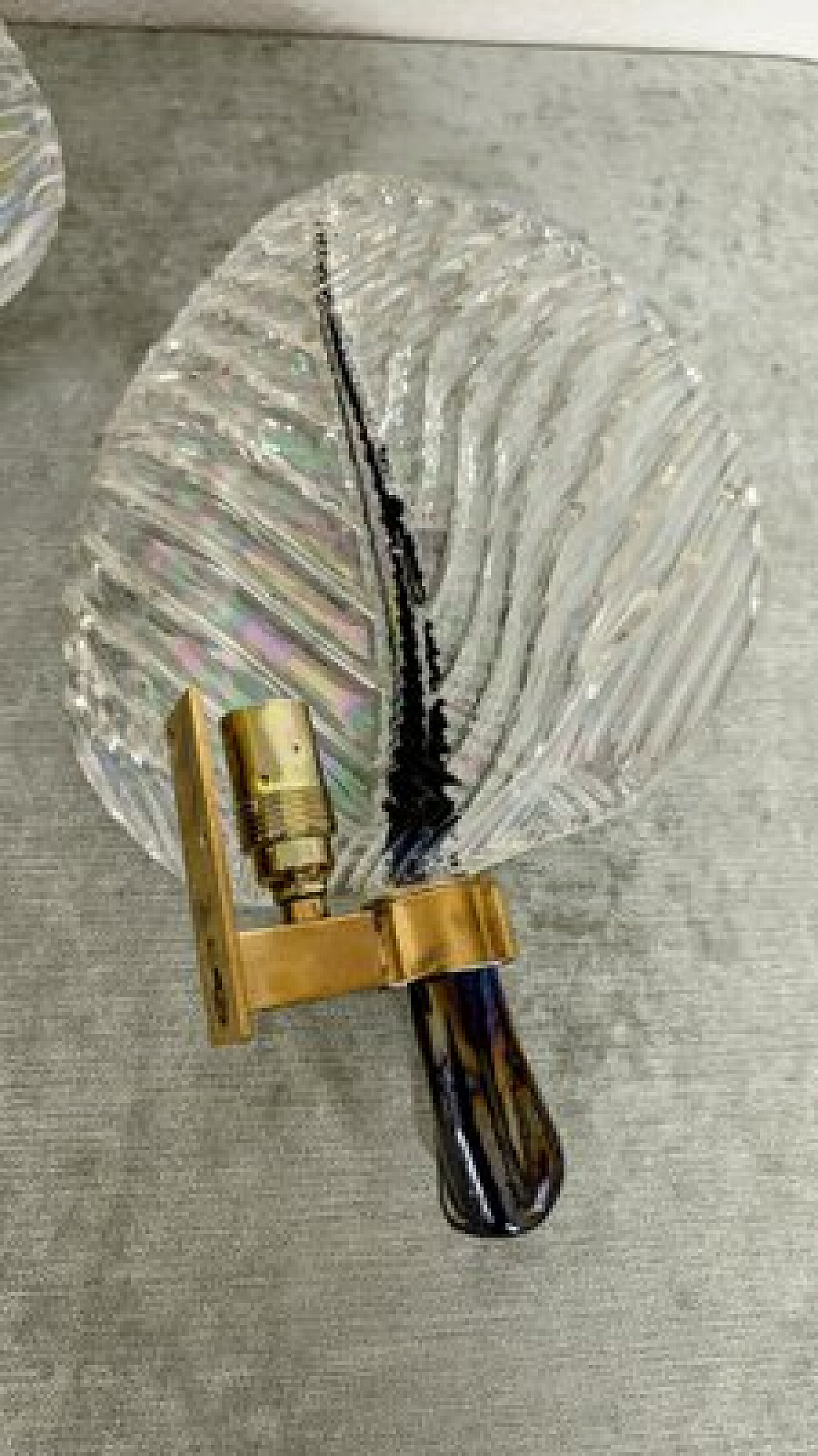 3 Lampade da parete Foglia in vetro di Murano, anni '70 2