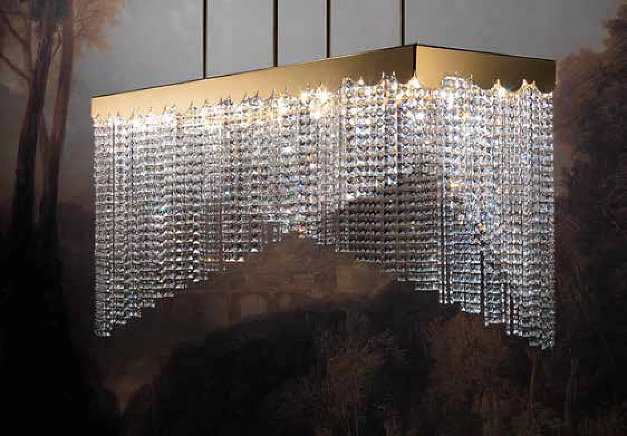 CH506 crystal and brass chandelier by Cappelletti 1
