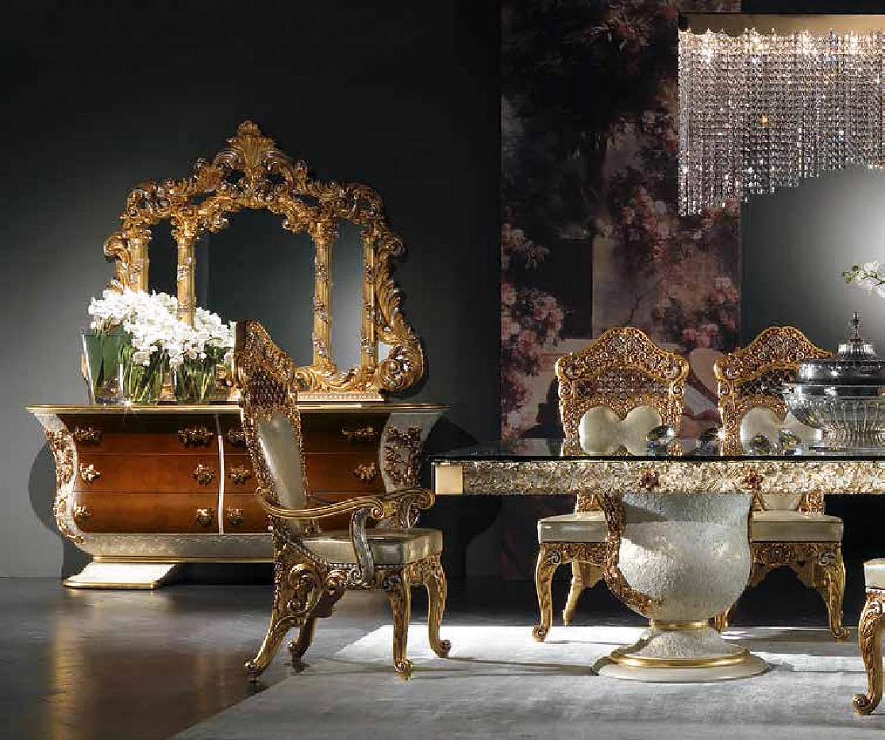 CH506 crystal and brass chandelier by Cappelletti 2