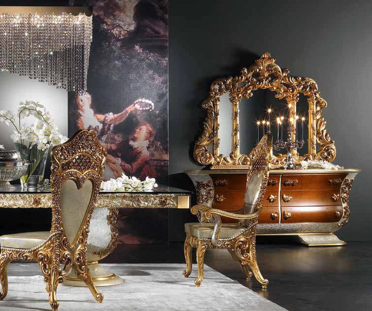 CH506 crystal and brass chandelier by Cappelletti 3