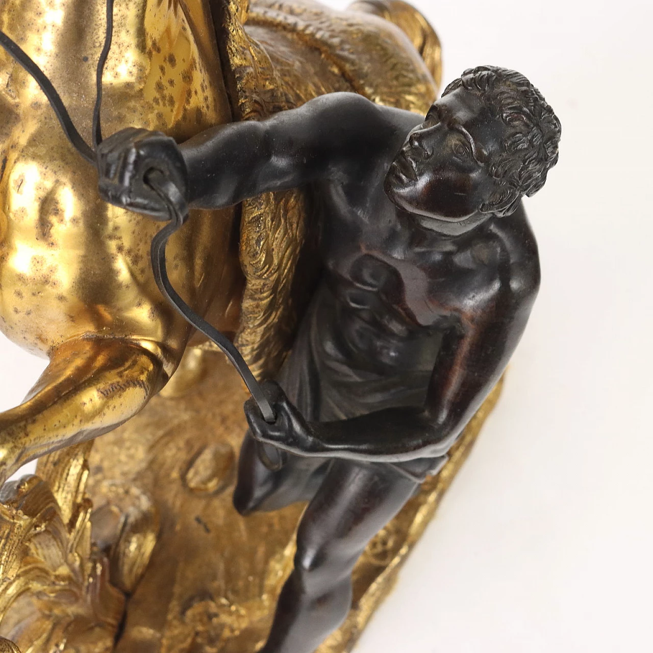 Scultura in bronzo di domatore con cavallo, in stile Coustou, '800 4