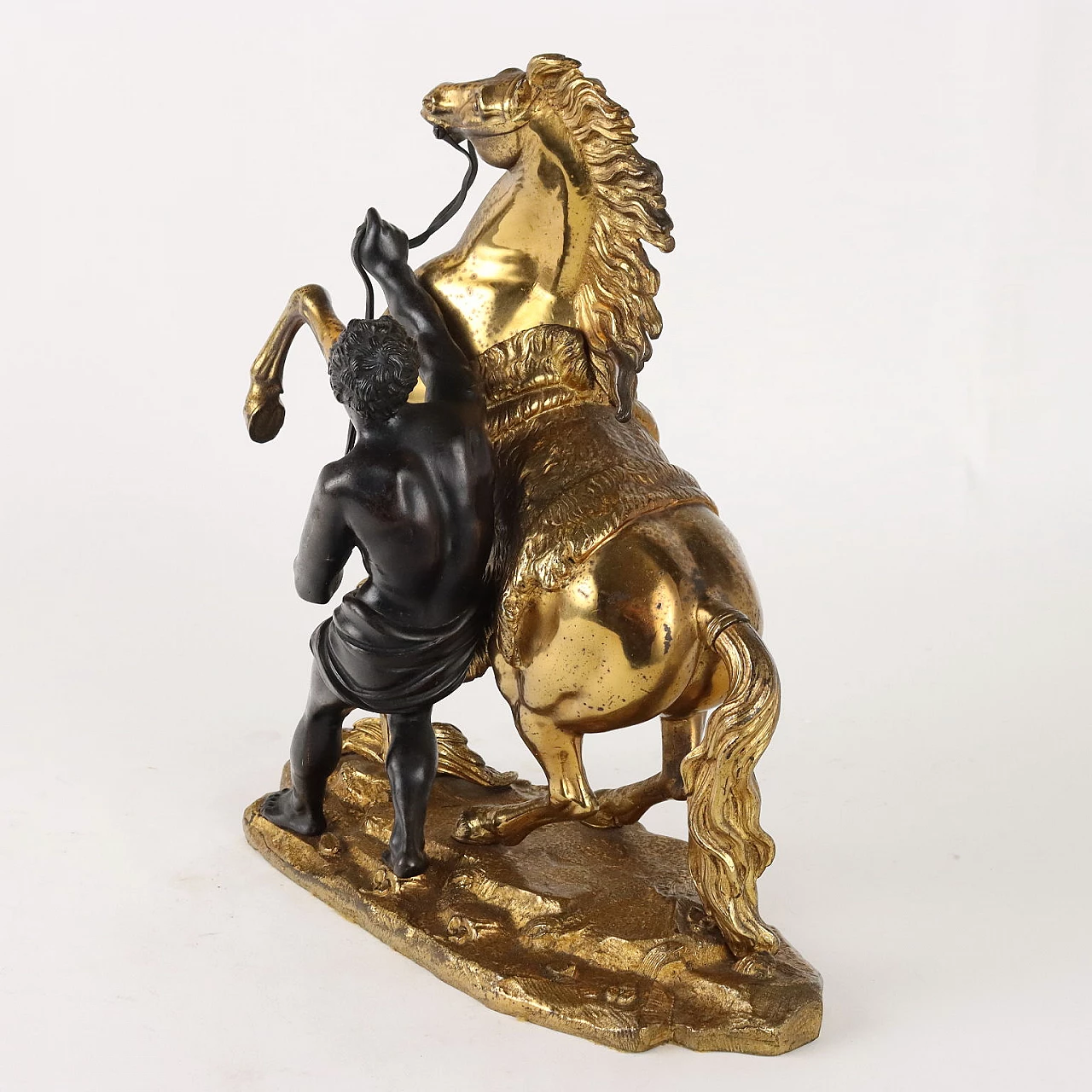 Scultura in bronzo di domatore con cavallo, in stile Coustou, '800 5