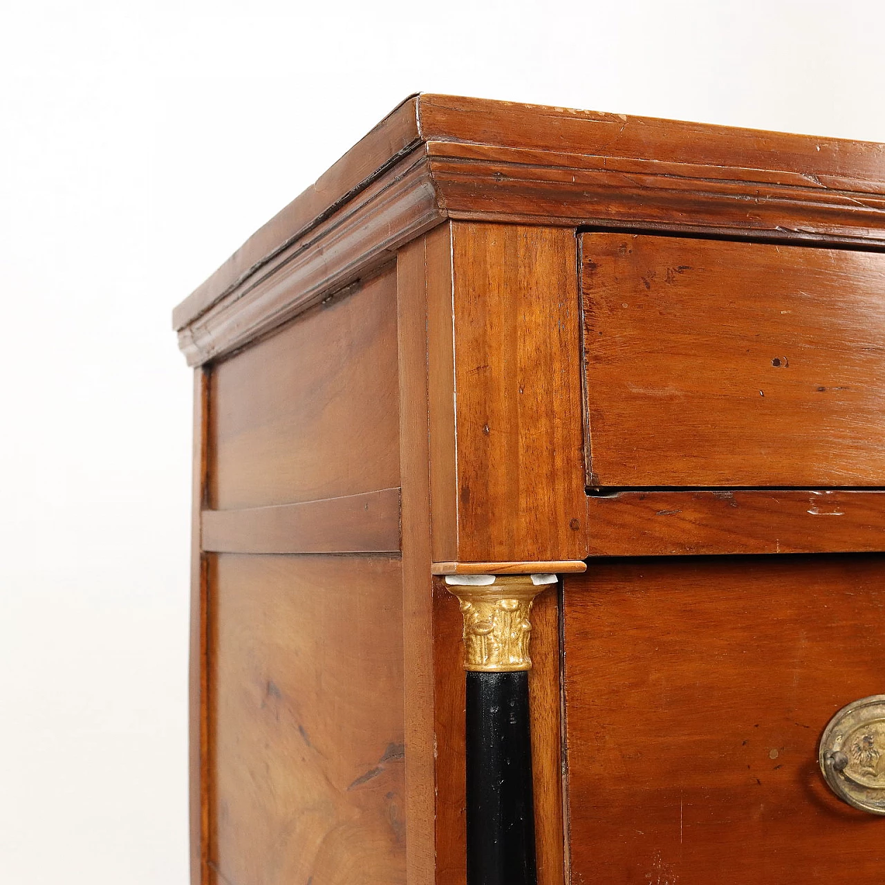 Walnut and fir chest of drawers with plinth feet, 19th century 4