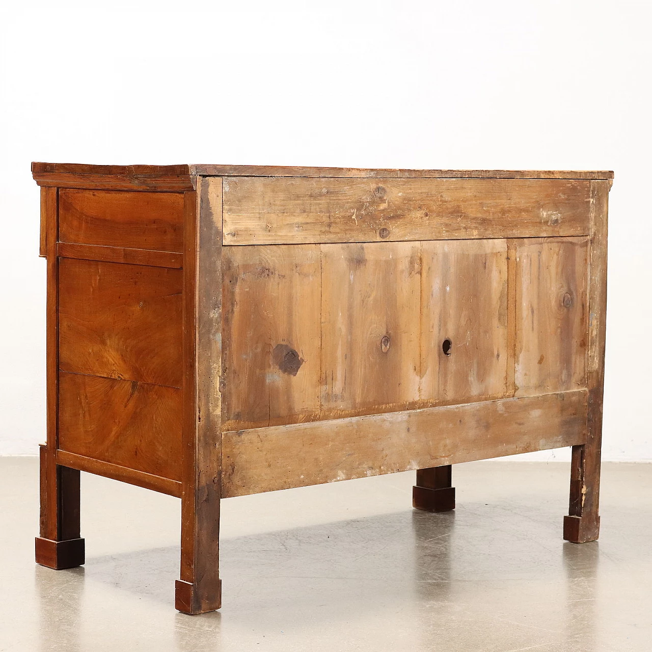 Walnut and fir chest of drawers with plinth feet, 19th century 9