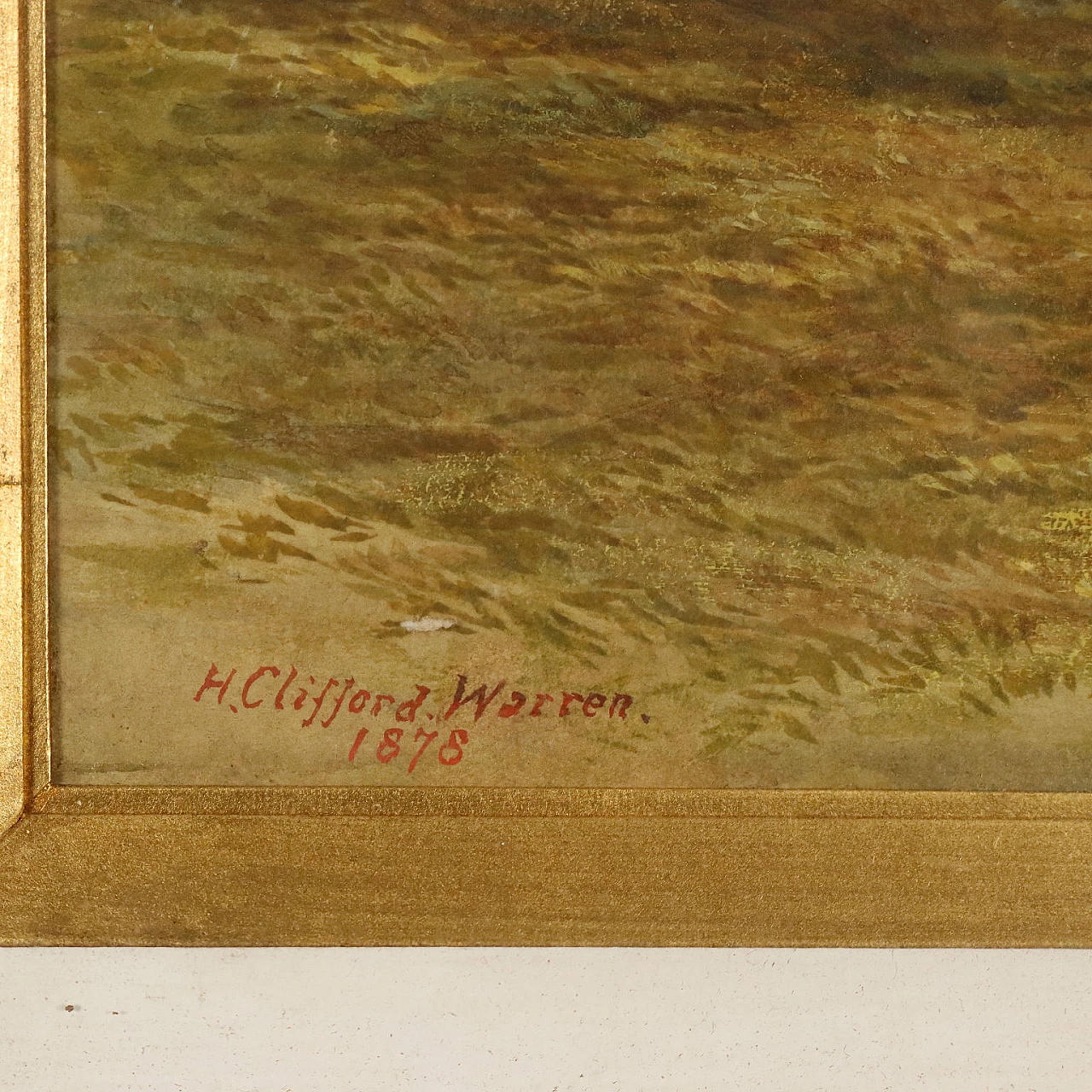 H.C. Warren, Paesaggio fluviale con boscaioli, acquerello, 1878 8