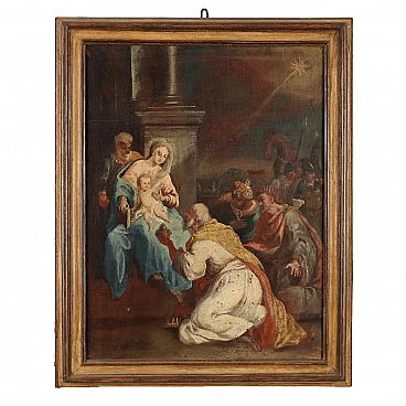 Adoration of Magi, oil on canvas, 18th century