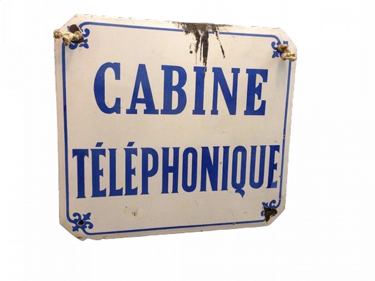 Enamelled telephone booth sign, 1960s 3