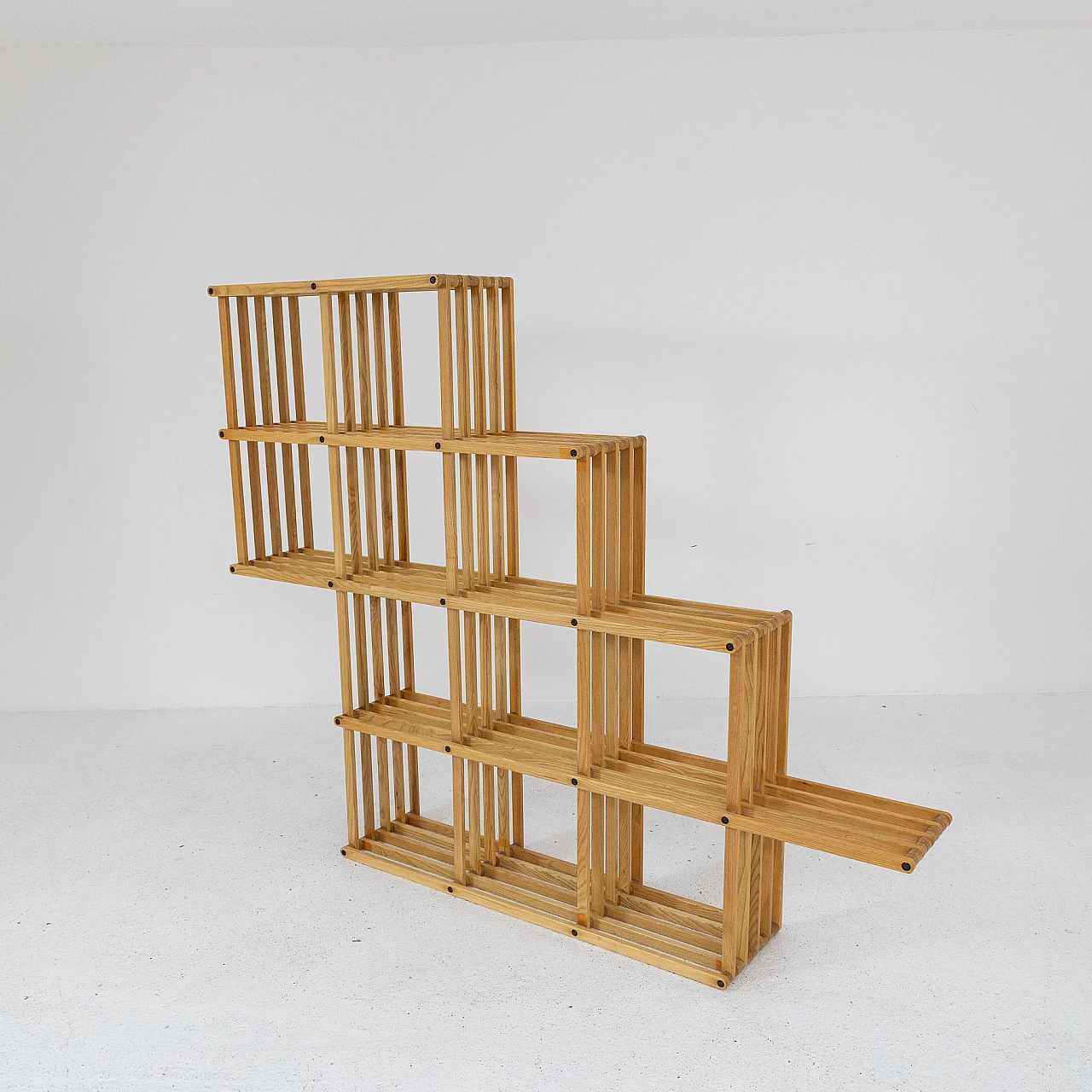 Multifunctional adjustable ash bookcase by Pool Shop, 1970s 2