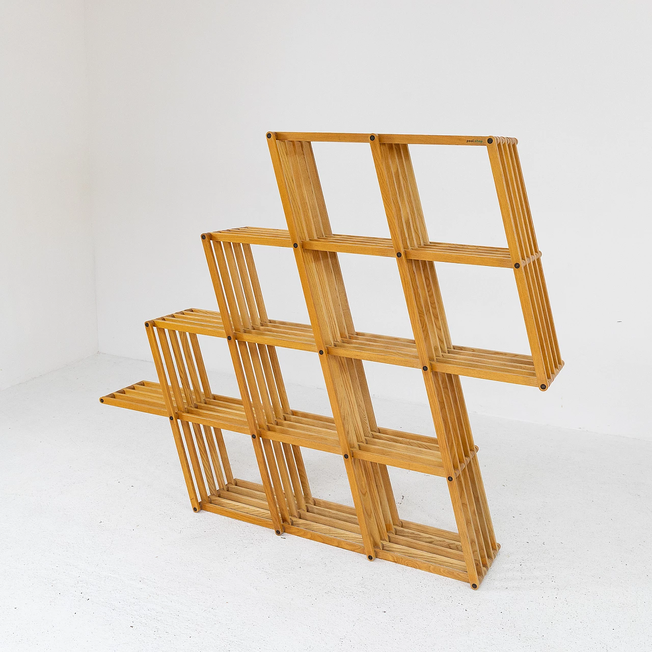 Multifunctional adjustable ash bookcase by Pool Shop, 1970s 8