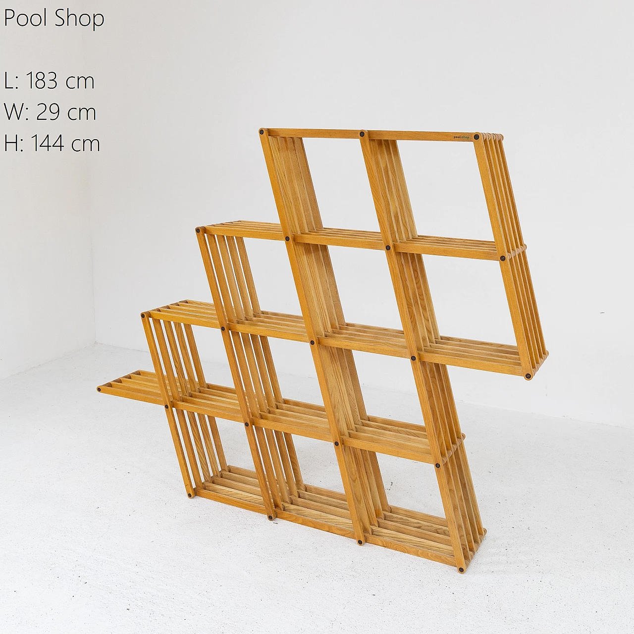 Multifunctional adjustable ash bookcase by Pool Shop, 1970s 9