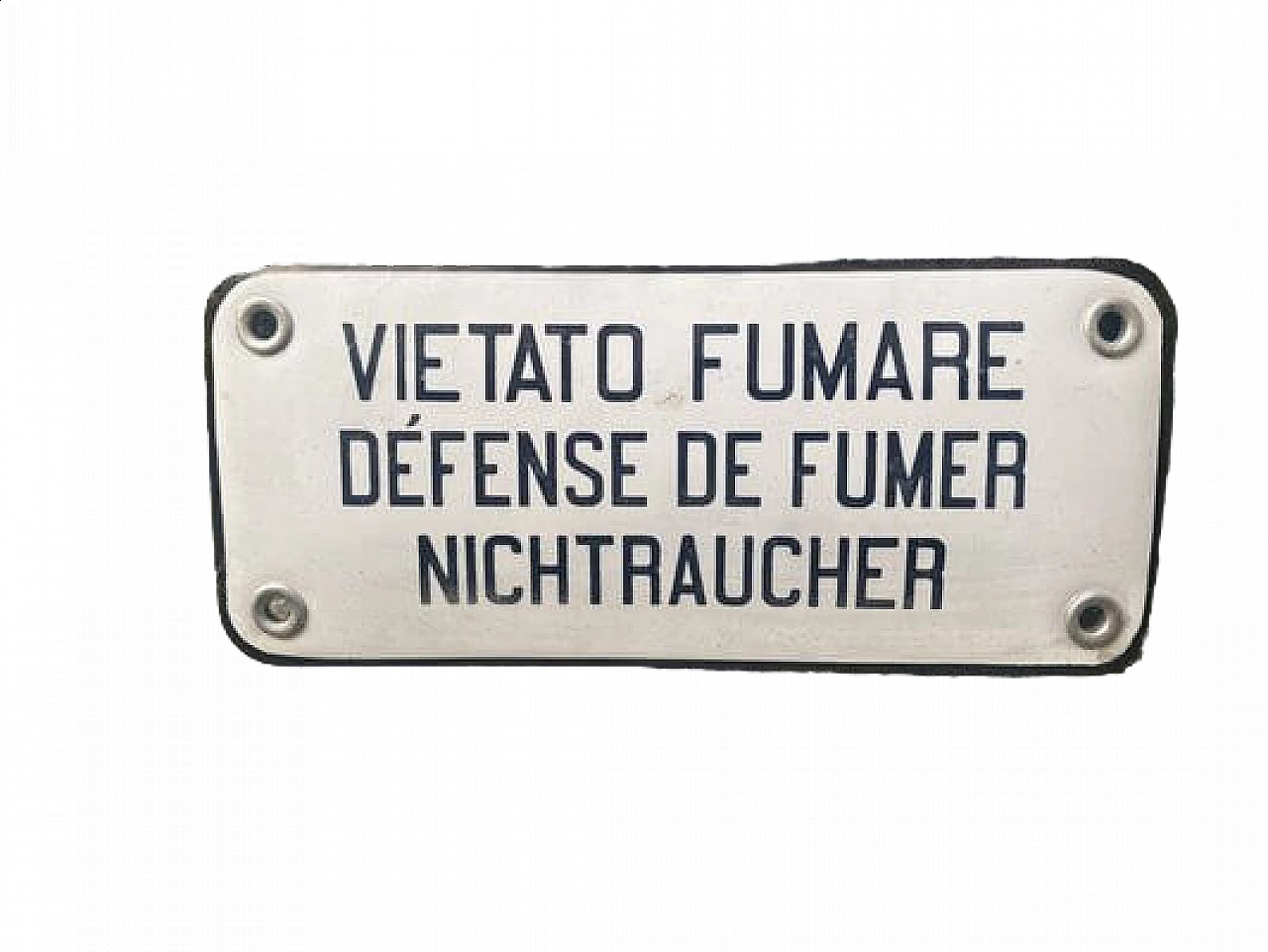 Insegna smaltata di divieto di fumo, anni '50 4