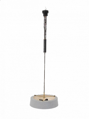 Metal and plexiglass up-and-down chandelier, 1950s