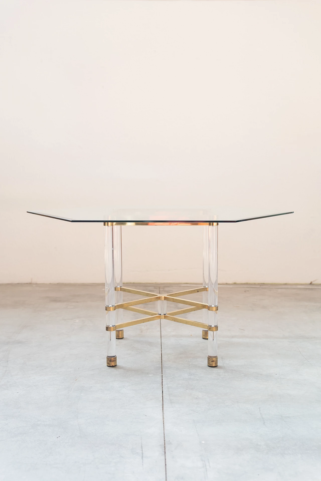 Glass table by Sandro Petti for Angolometallarte, 1970s 1