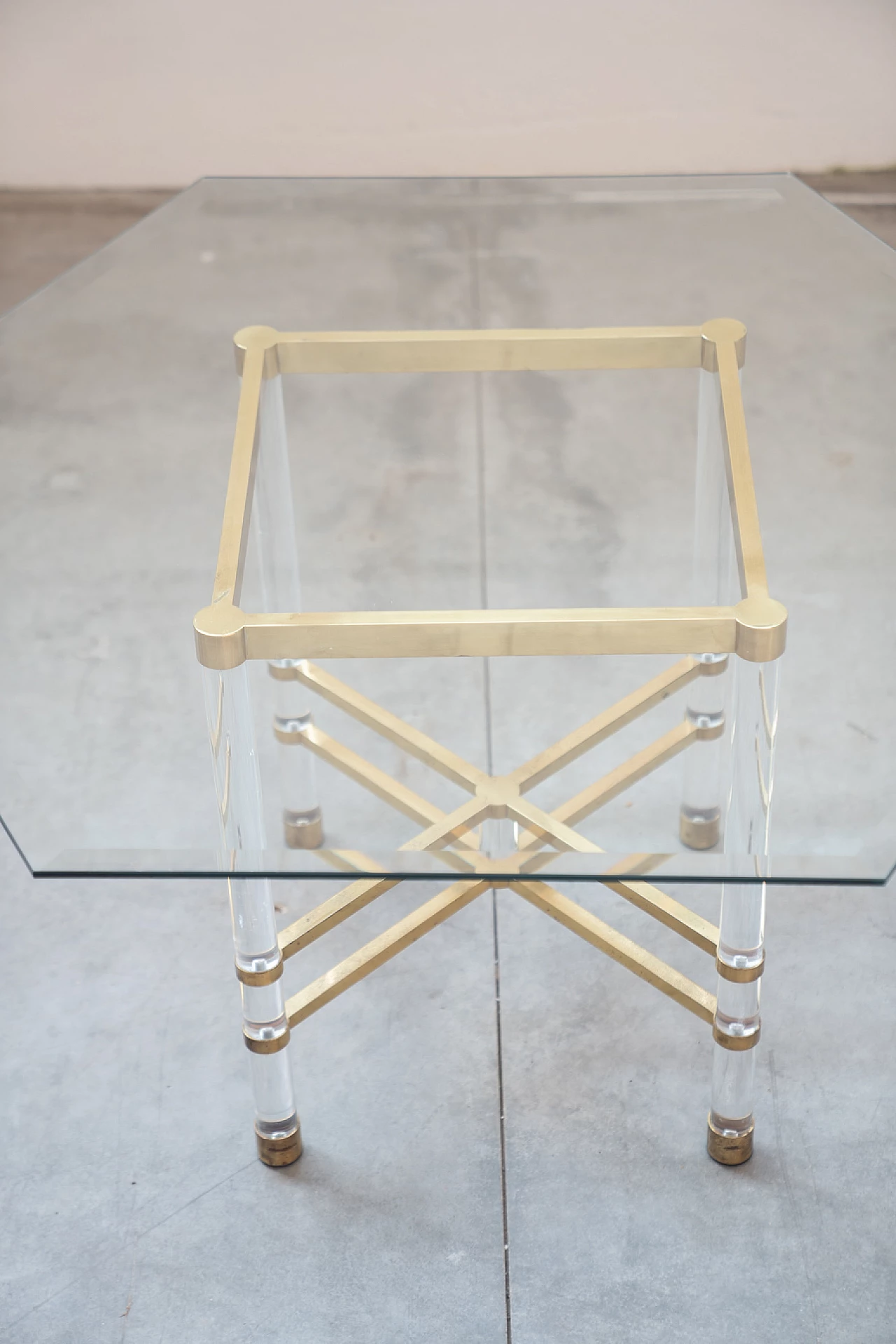 Glass table by Sandro Petti for Angolometallarte, 1970s 3