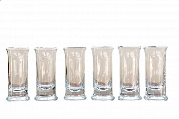 6 Tall crystal liquor glasses, 1970s
