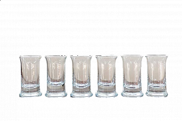 6 Short crystal liquor glasses, 1970s