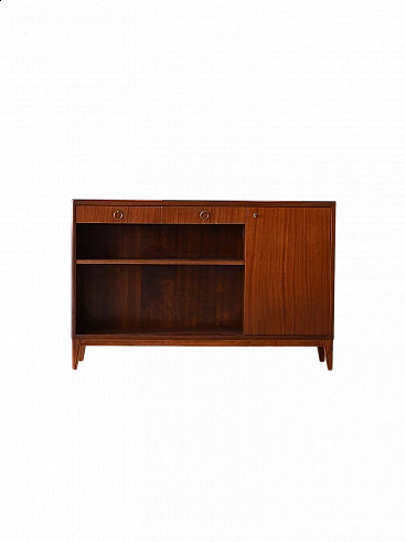 Art Deco mahogany bookcase with drawers, 1950s