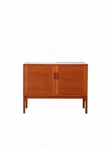 Small teak sideboard with two hinged doors, 1960s