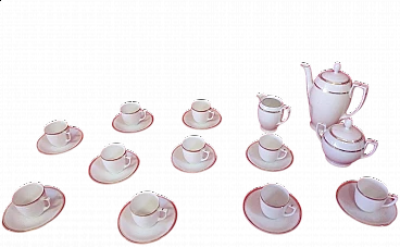 Czechoslovakian white and gilded porcelain coffee service, 1950s
