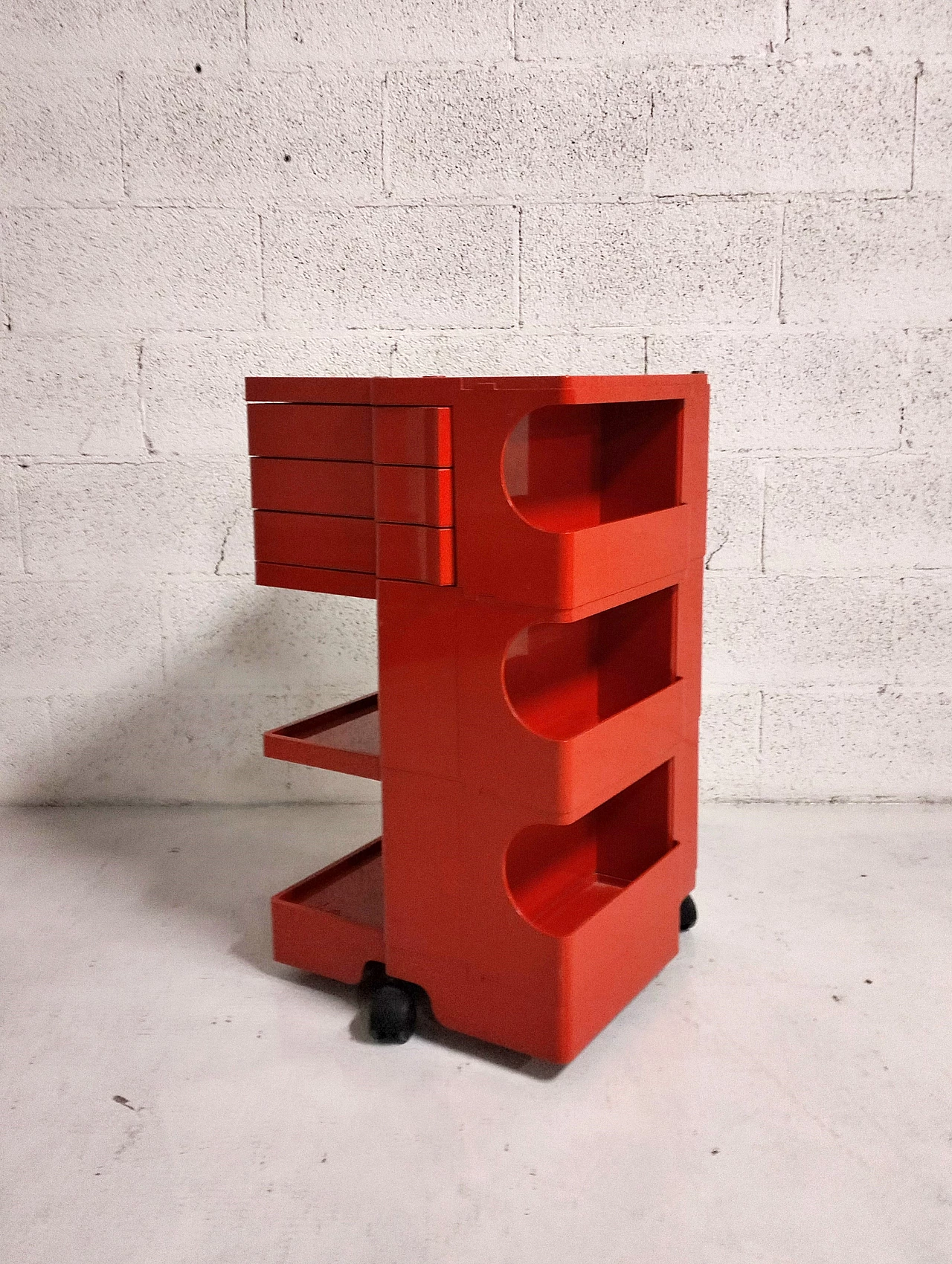 Carrello Boby rosso di Joe Colombo per Bieffeplast, anni '70 5