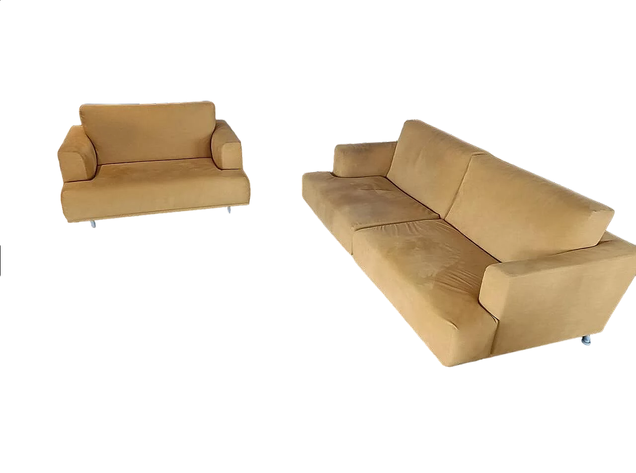 Divano 190 e poltrona 120 XL in alcantara di Piero Lissoni per Cassina 16