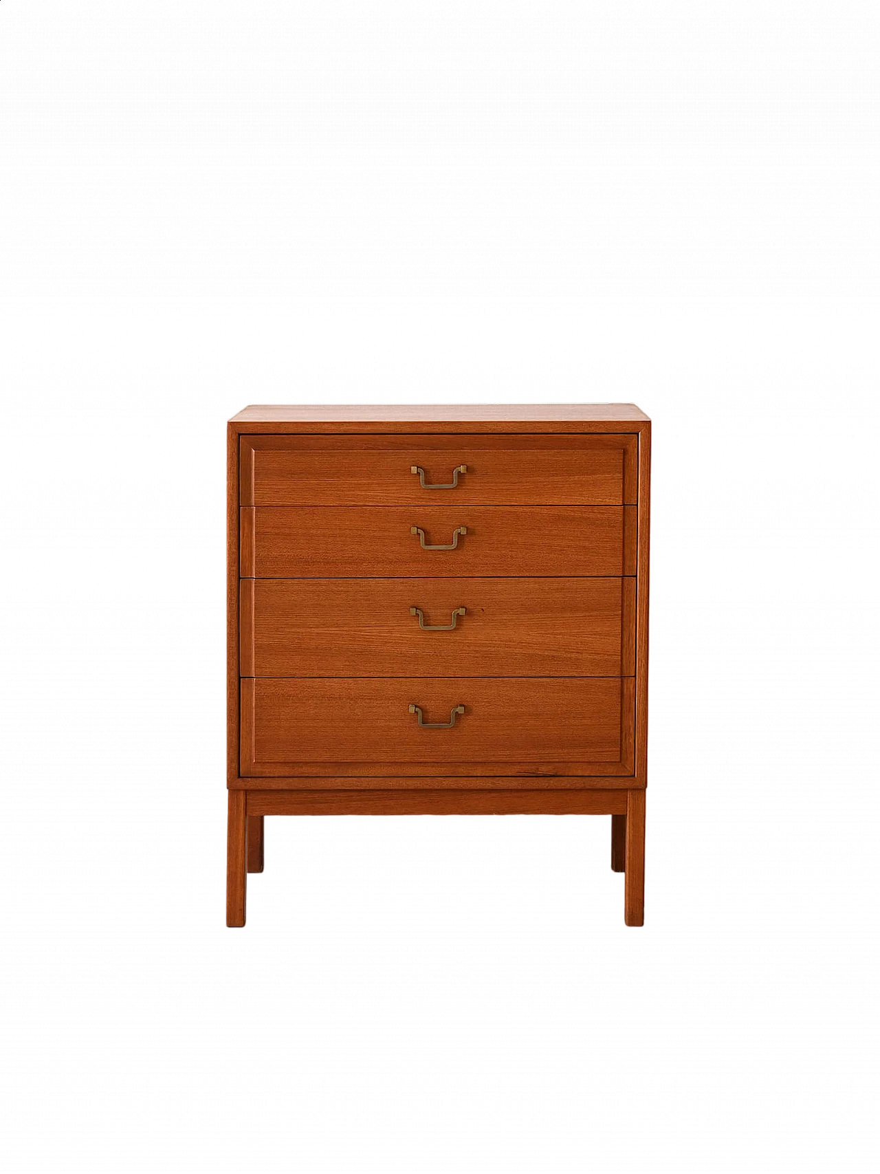 Wooden chest of drawers with metal handles, 1960s 10