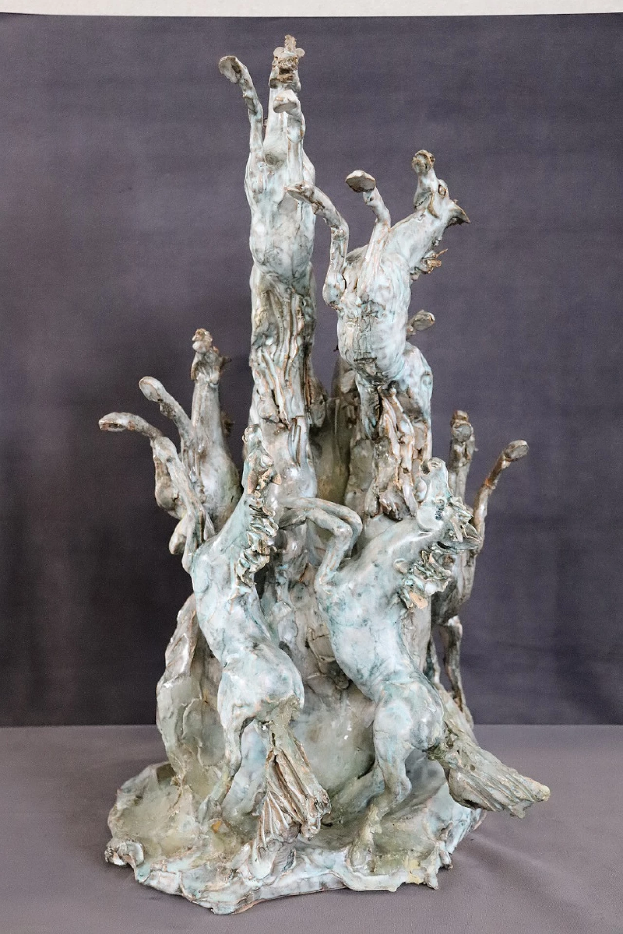 Carlo Morelli, Horses, ceramic sculpture, 1970s 2