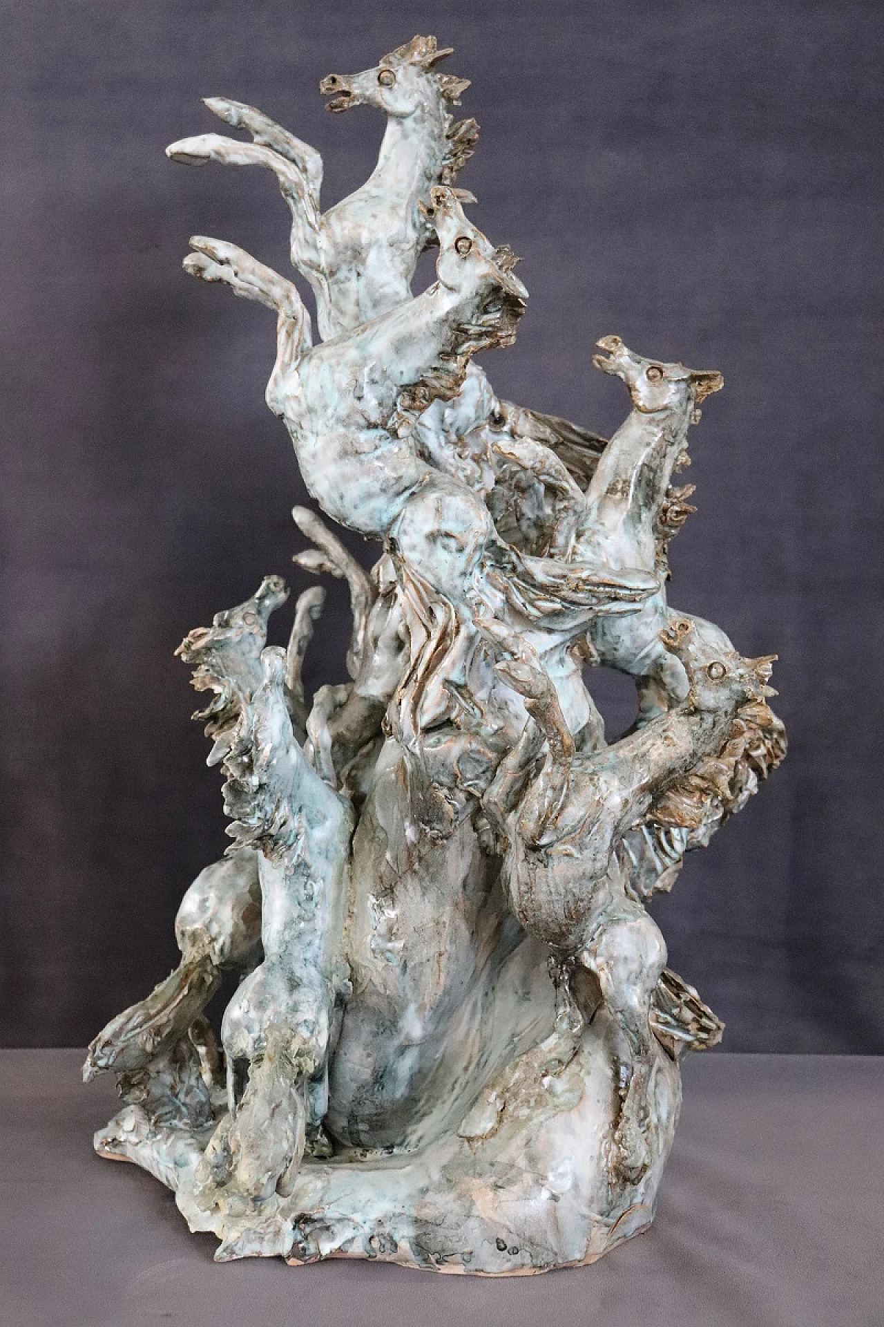 Carlo Morelli, Horses, ceramic sculpture, 1970s 3