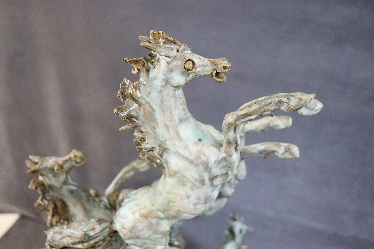 Carlo Morelli, Horses, ceramic sculpture, 1970s 8