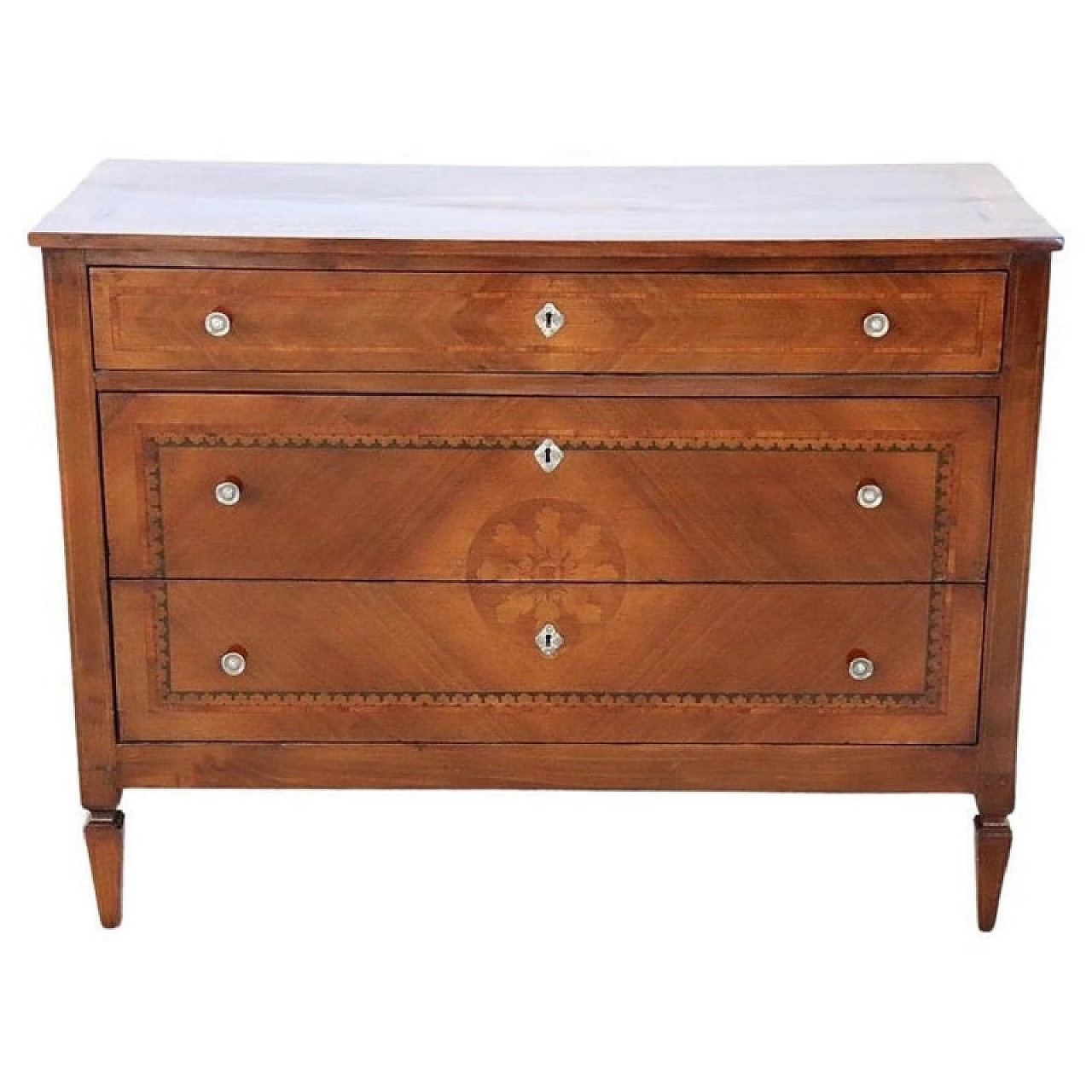 Louis XVI style inlaid wood dresser 1