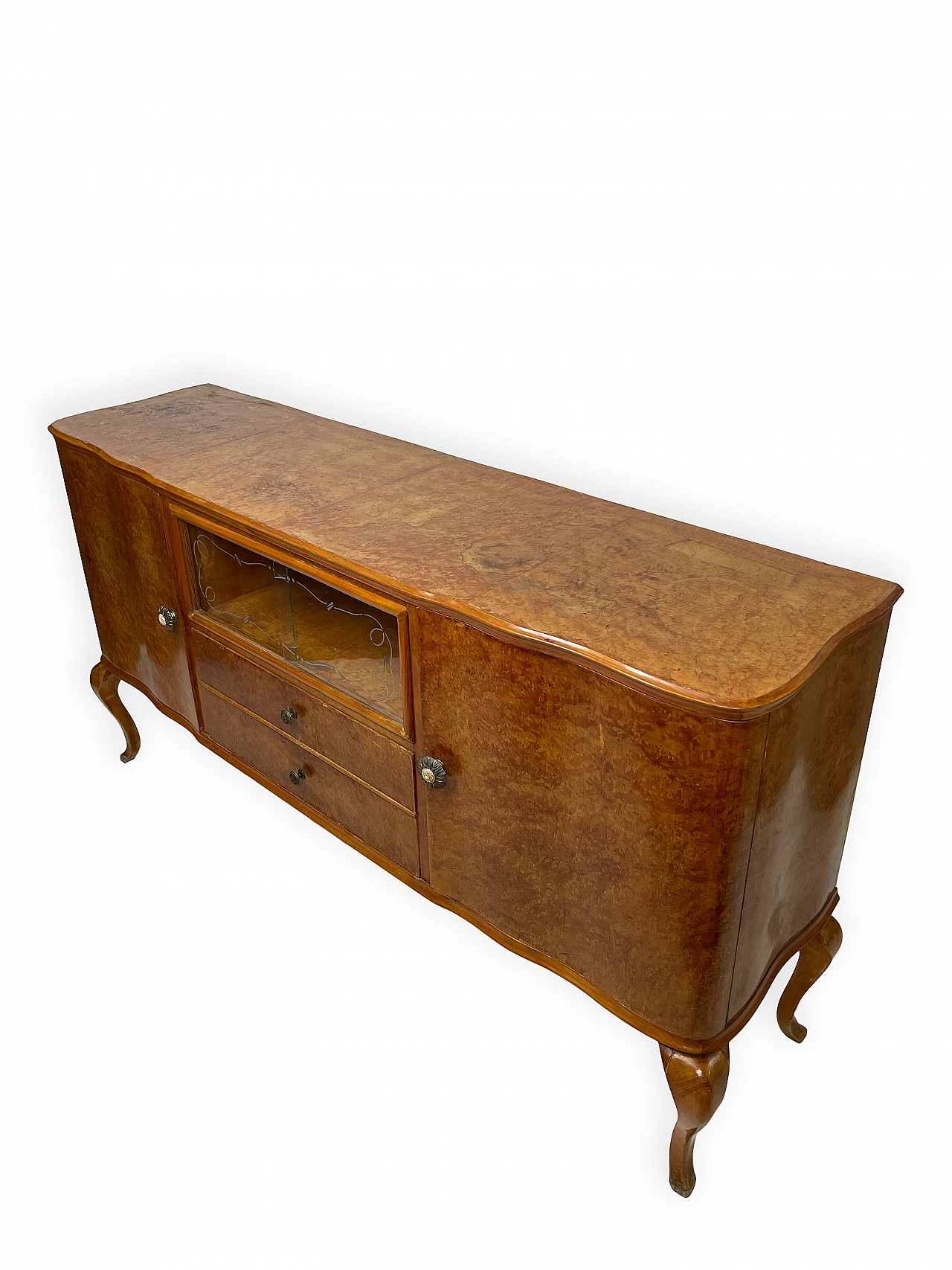 Walnut sideboard with two drawers and hinged side doors, 1950s 24