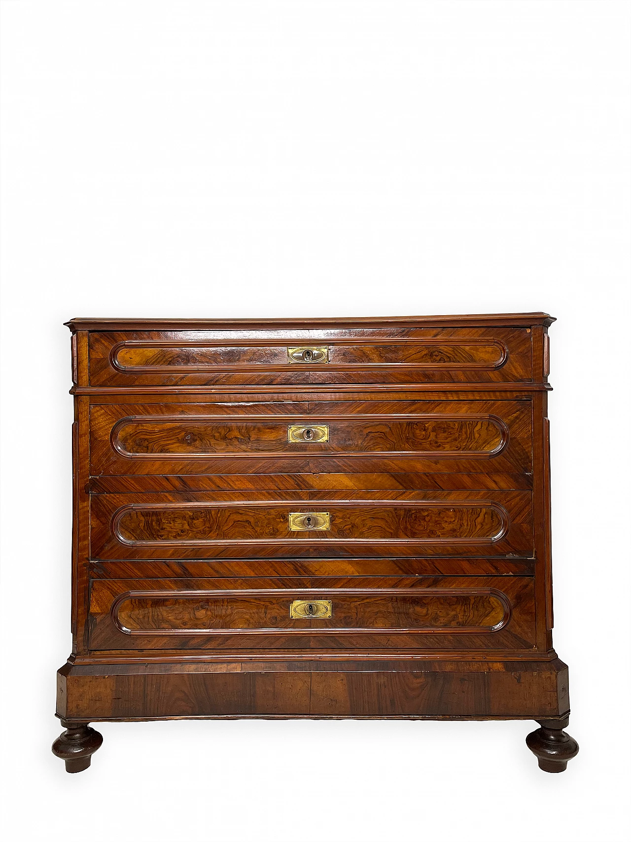 Chest of drawers with walnut burl decoration, late 19th century 1