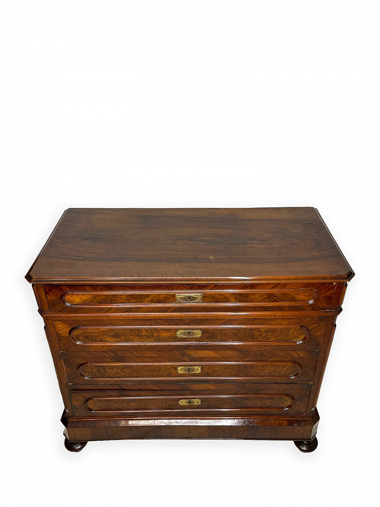 Chest of drawers with walnut burl decoration, late 19th century 4