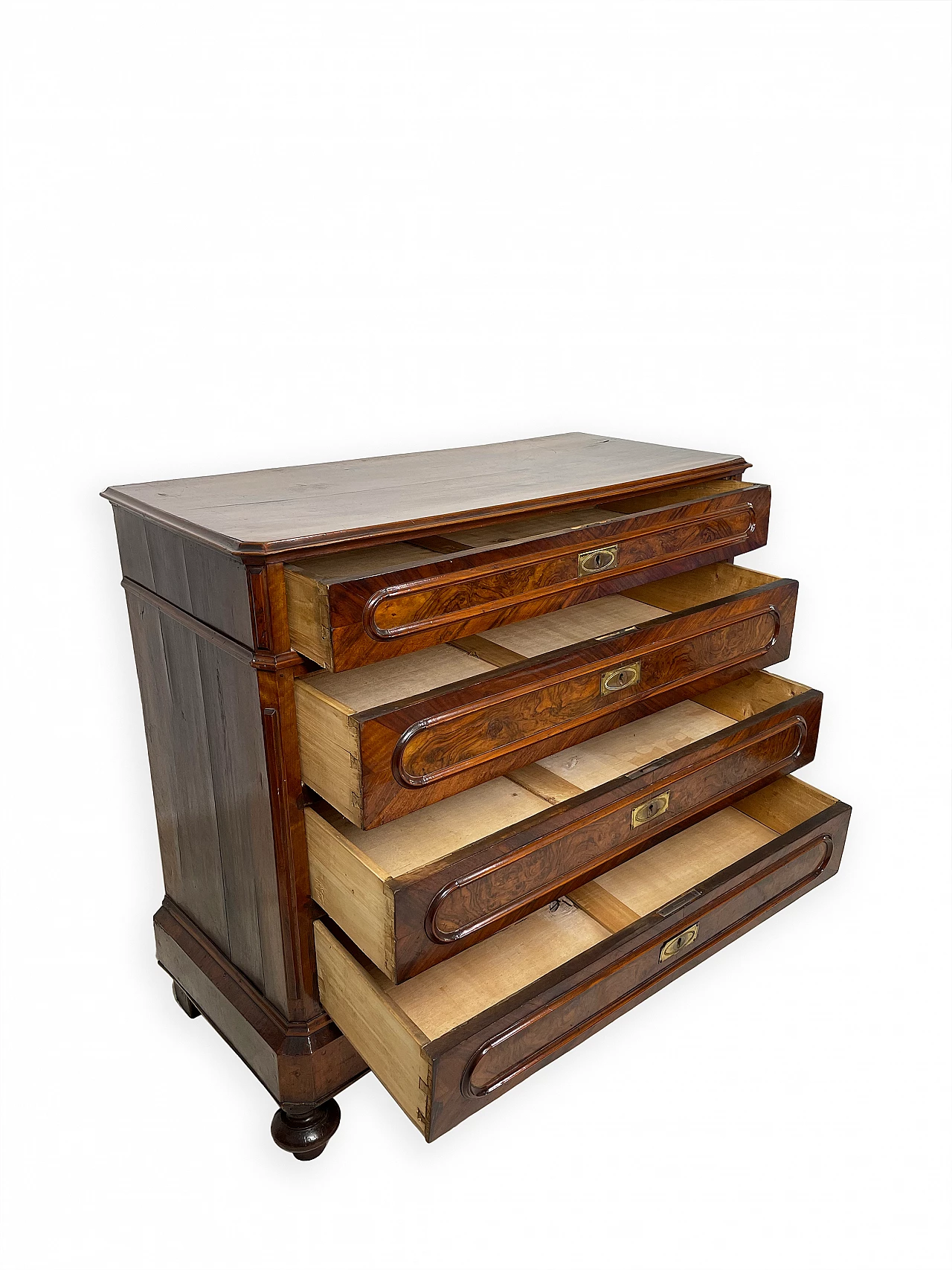 Chest of drawers with walnut burl decoration, late 19th century 6